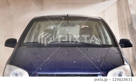 Automatic car wash cleaning vehicle with soap and pressurized water 129828631