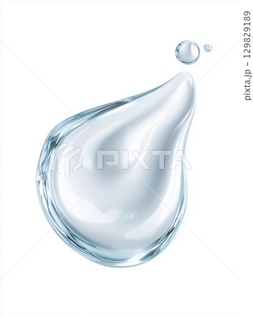 スキンケア・美容をイメージさせる水のしずく ピュアな潤いを象徴する水滴のイメージ スキンケア・美容をイメージさせる水のしずく ピュアな潤いを象徴する水滴のイメージ 129829189