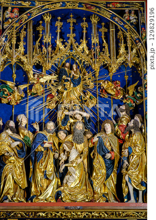Assumption of Mary Altarpiece Panel in Krakow, Poland 129829196