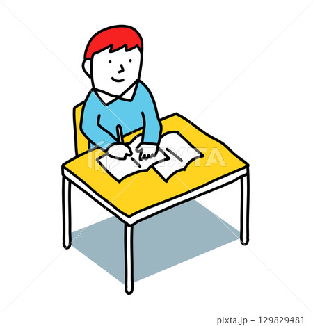 教室で授業を受けるクラスメイトのイラスト 自習する中学生・高校生 教室で授業を受けるクラスメイトのイラスト 自習する中学生・高校生 129829481