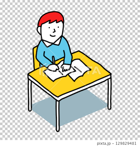 教室で授業を受けるクラスメイトのイラスト 自習する中学生・高校生 教室で授業を受けるクラスメイトのイラスト 自習する中学生・高校生 129829481