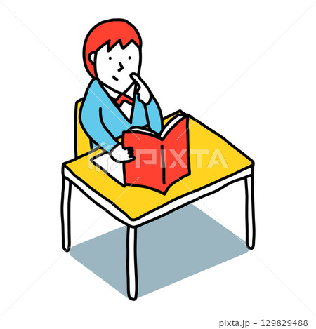教室で授業を受けるクラスメイトのイラスト 自習する中学生・高校生 教室で授業を受けるクラスメイトのイラスト 自習する中学生・高校生 129829488