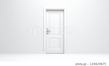 《AI画像》白い壁の白いドア 《AI画像》白い壁の白いドア 129829675