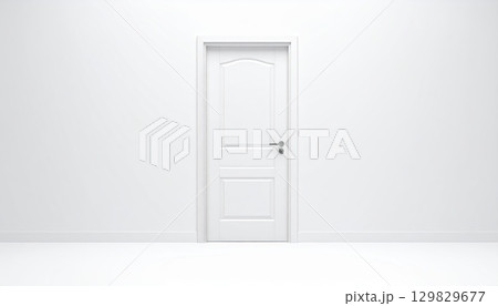 《AI画像》白い壁の白いドア 《AI画像》白い壁の白いドア 129829677