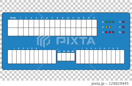 Baseball scoreboard illustration 129829945