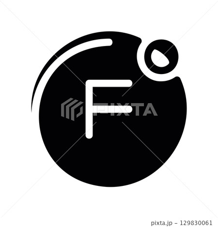 Simple black vector icon with a theme fahrenheit Simple black vector icon with a theme fahrenheit 129830061