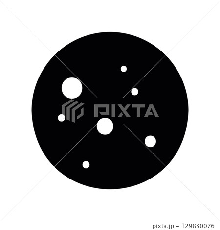 Simple black vector icon with a theme moon phase full moon 129830076