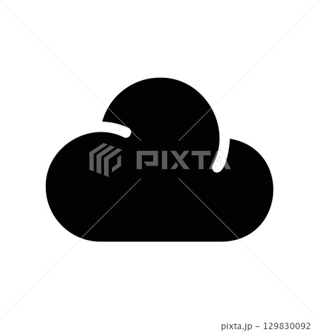 Simple black vector icon with a theme cloudiness Simple black vector icon with a theme cloudiness 129830092