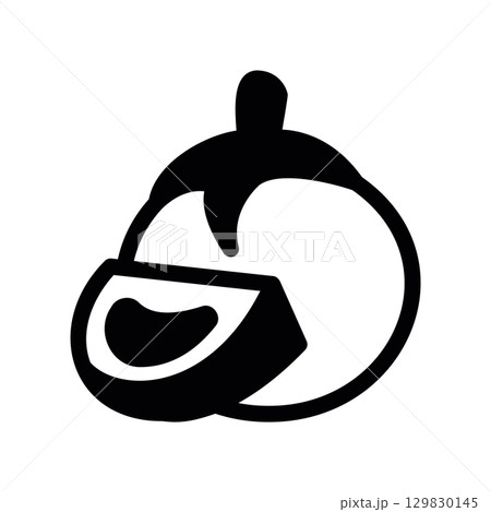 Simple black vector icon with a theme whole tomato, slice Simple black vector icon with a theme whole tomato, slice 129830145