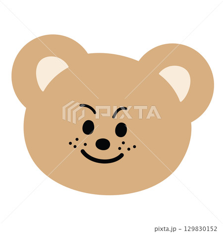 Illustration of smiling teddy bear for animal print, expression, cartoon character, comic, mascot, emoji, feelings, mood, cute patches, kid doll, plush toy, sticker, brooch, icon, shirt print Illustration of smiling teddy bear for animal print, expression, cartoon character, comic, mascot, emoji, feelings, mood, cute patches, kid doll, plush toy, sticker, brooch, icon, shirt print 129830152