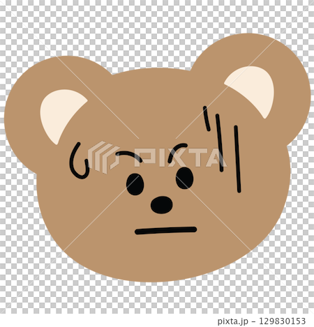 Illustration of teddy bear's nervous, awkward, stress expression for animal print, cartoon character, comic, mascot, emoji, feelings, mood, cute patches, kid doll, plush toy, sticker, brooch, icon Illustration of teddy bear's nervous, awkward, stress expression for animal print, cartoon character, comic, mascot, emoji, feelings, mood, cute patches, kid doll, plush toy, sticker, brooch, icon 129830153