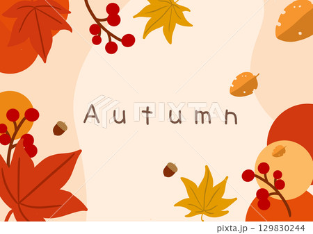 シンプルな背景イラスト秋 129830244