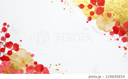 紅白の和柄、和風イメージの背景素材(年賀状、御祝い事、ひな祭り) 紅白の和柄、和風イメージの背景素材(年賀状、御祝い事、ひな祭り) 129830854