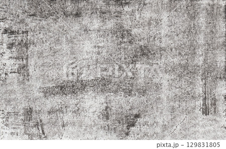 Grunge black and white textured background with distressed, aged appearance. Perfect for vintage design, overlays, or grunge-style 129831805