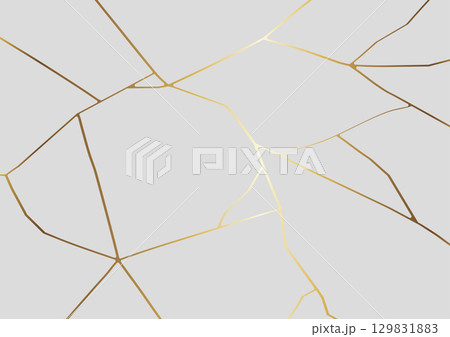 日本の伝統的な修復技法の金継ぎの模様 129831883