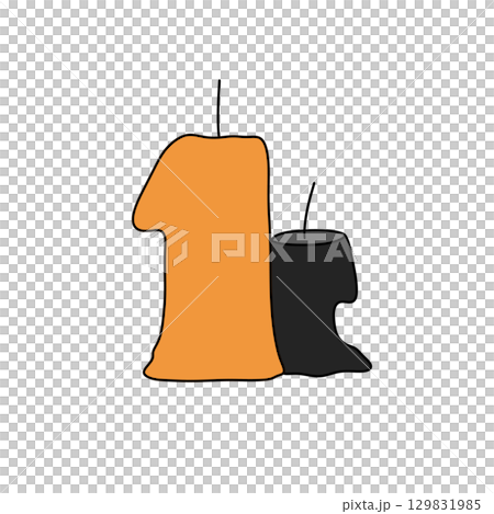 A candle with the number 1 on it is next to another candle 129831985