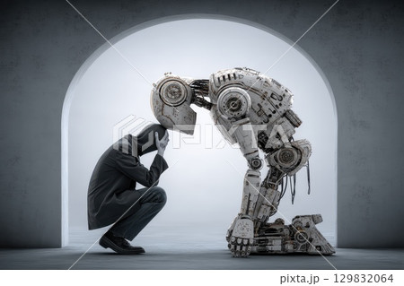 Human and Robot Whispering Beneath an Arch in an Emotional Encounter 129832064
