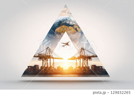 Bold Triangular Pattern with Layered Transparent Elements in Design 129832265