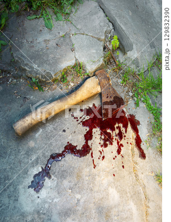 Irone axe lies on the ground Irone axe lies on the ground 129832390