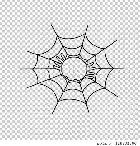A spider web with a spider in the center 129832506