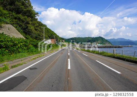 石狩市浜益区の国道231号線と。 129832558