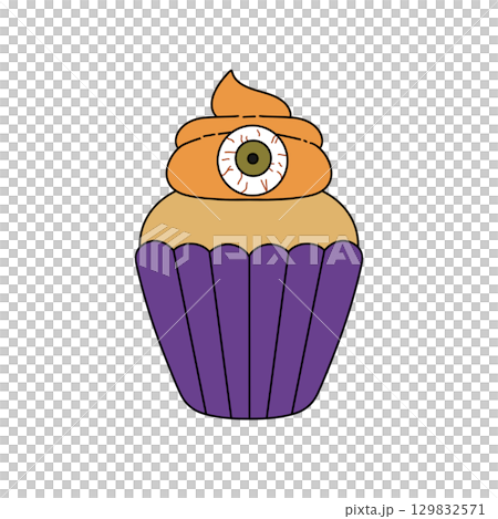 A cupcake with a green eye on top of it 129832571