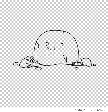 A stone with the word RIP written on it 129832627