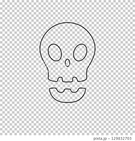 A skull with a mouth and eyes drawn on it A skull with a mouth and eyes drawn on it 129832703