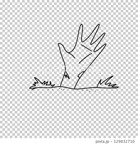 A hand is shown in a white background with a broken bone 129832710