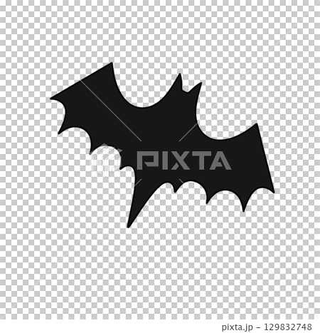 A black bat with its wings spread out 129832748