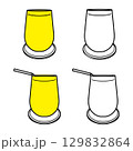 コースターに乗ったグラス_イラスト_ベクター素材_セット 129832864