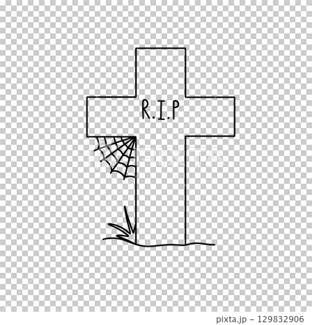 A cross with a spider web on it and the word RIP written on it A cross with a spider web on it and the word RIP written on it 129832906