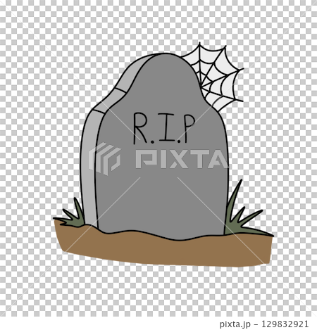 A gravestone with a spider web on top and the word RIP written on it A gravestone with a spider web on top and the word RIP written on it 129832921