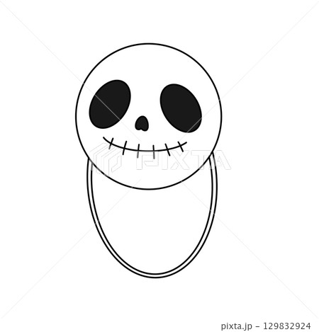 A cartoonish skull with a smiley face and a panda bear on its face A cartoonish skull with a smiley face and a panda bear on its face 129832924