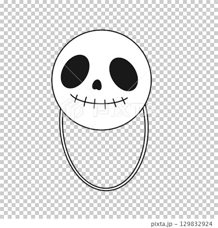 A cartoonish skull with a smiley face and a panda bear on its face A cartoonish skull with a smiley face and a panda bear on its face 129832924