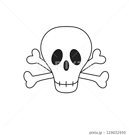 A skull with a skeleton's head and a skeleton's body 129832930