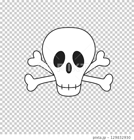 A skull with a skeleton's head and a skeleton's body 129832930