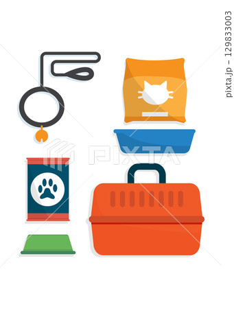 Cat dan dog supplies icon vector stock illustration 129833003