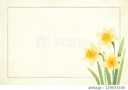 フレーム素材　スイセンの花 129833338