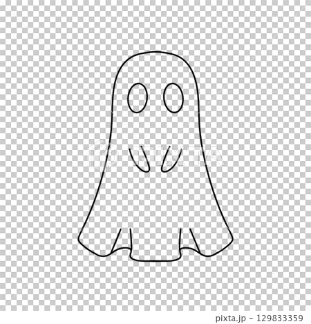 A ghostly figure with two eyes and a mouth is drawn in white A ghostly figure with two eyes and a mouth is drawn in white 129833359