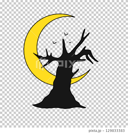 A tree with a moon in the background 129833383