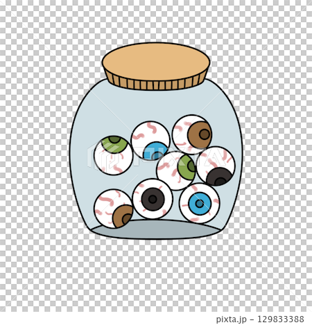 A jar full of eyeballs with a lid on top A jar full of eyeballs with a lid on top 129833388