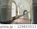 Gothic building. Arched Hallway With Vaulted Ceiling Interior University 129833513
