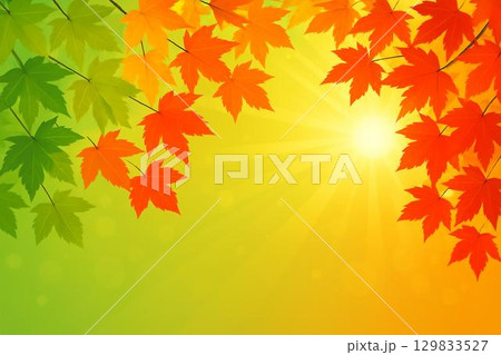 フレーム素材・紅葉・もみじ 129833527