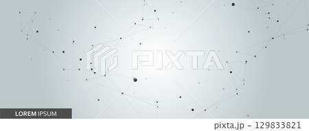 Abstract connected dots and lines background. Technology concept 129833821