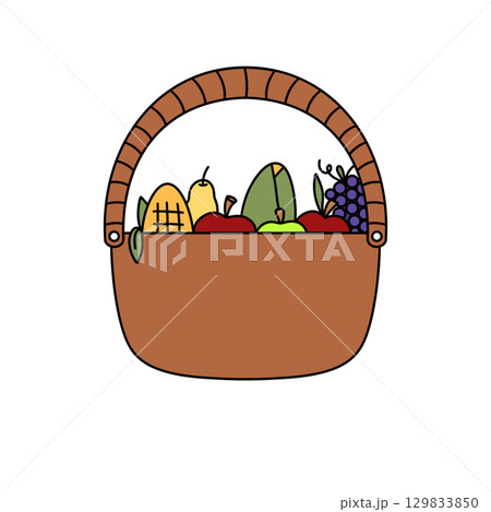 A basket of fruit and vegetables A basket of fruit and vegetables 129833850