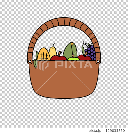 A basket of fruit and vegetables A basket of fruit and vegetables 129833850