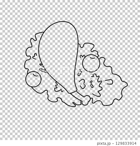 A drawing of a chicken leg with a bunch of food on it A drawing of a chicken leg with a bunch of food on it 129833914