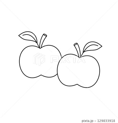 Two apples are shown in a white background Two apples are shown in a white background 129833918