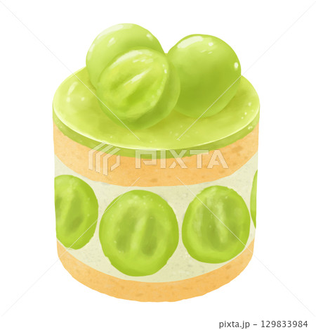 シャインマスカットのおしゃれなミニフレジェケーキ シャインマスカットのおしゃれなミニフレジェケーキ 129833984